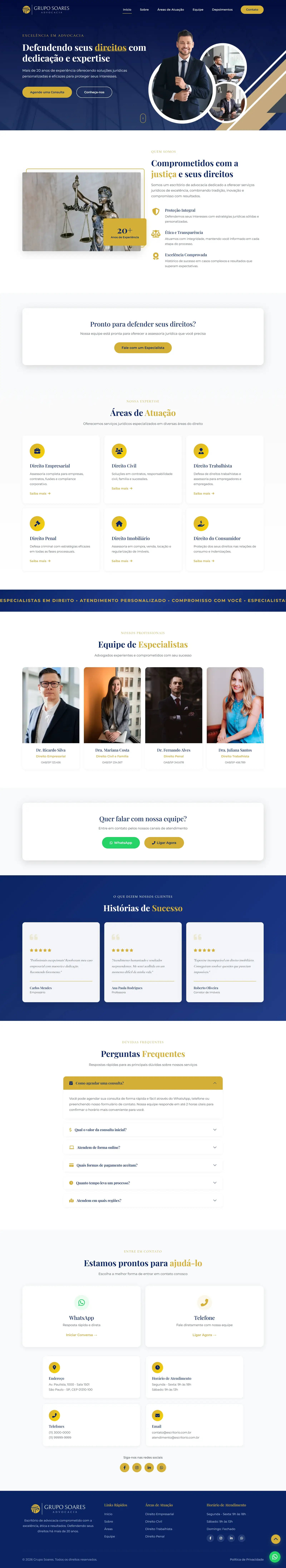 Site One Page para Escritório de Advocacia