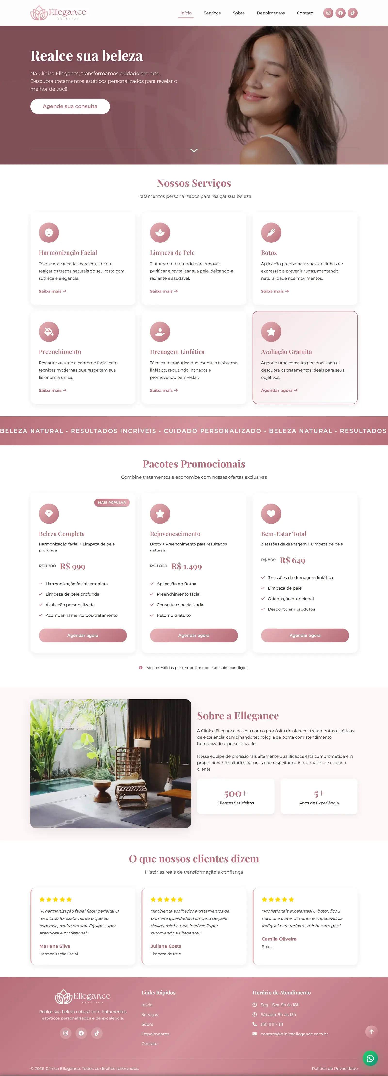 Site Institucional para Clínica de Estética