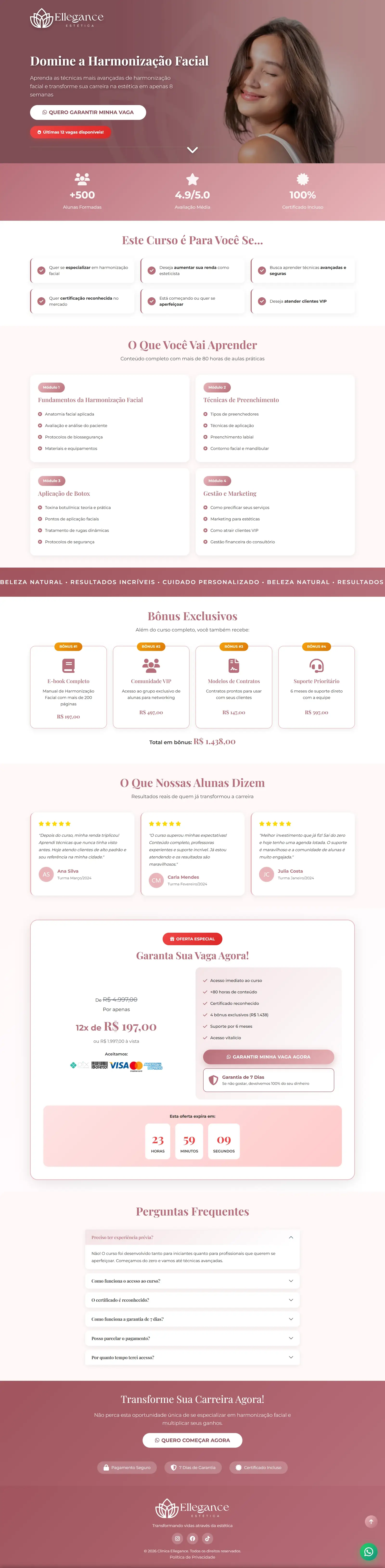 Landing Page para Clínica de Estética